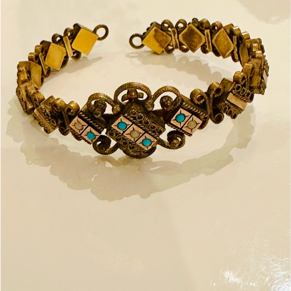 Vintage bracelet with turquoise stones - Picture 3 of 5